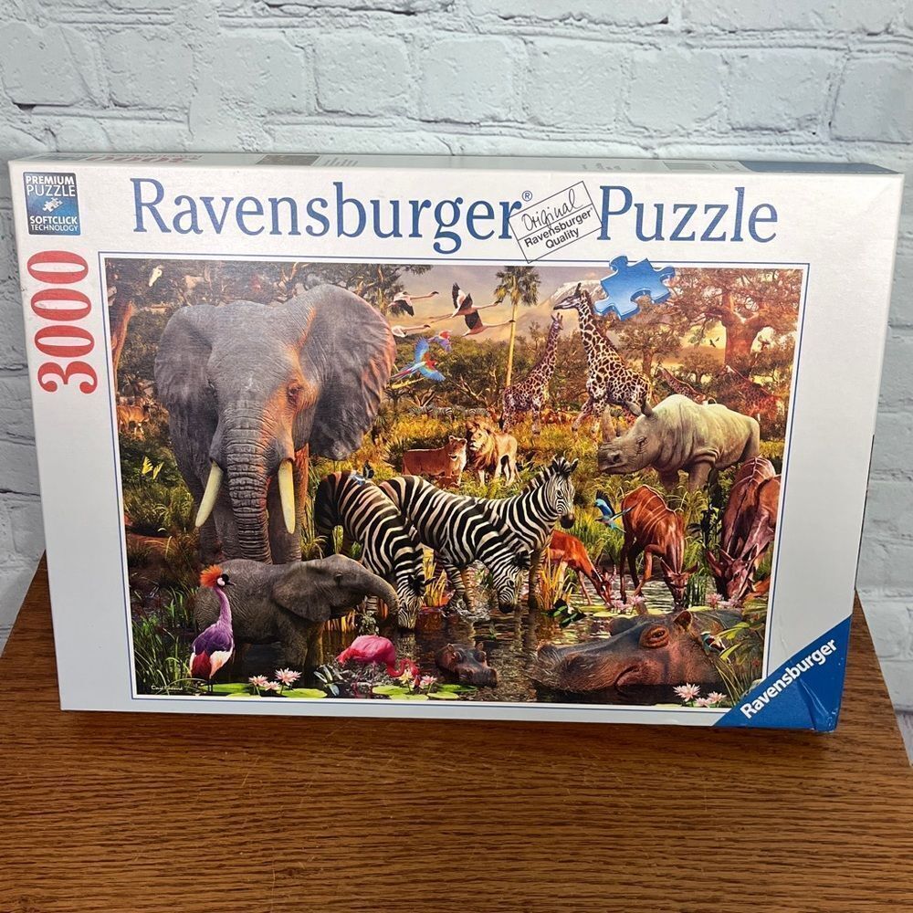 RAVENSBURGER "African Animal World" Jigsaw Puzzle 3000 Pieces Premium open box